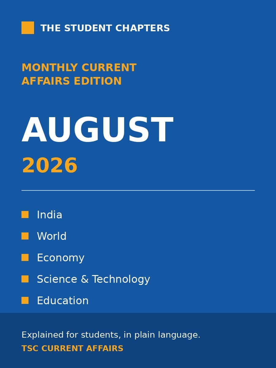 Designed cover of TSC Current Affairs, August 2026 edition