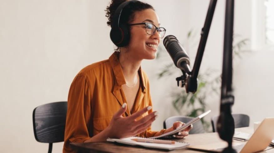 Recording equipment for a podcast session